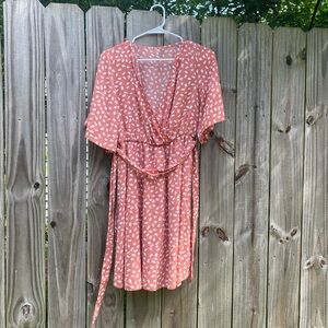 SHEIN Patterned Wrap Dress